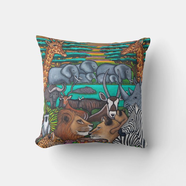 Colours of Africa Throw Pillows (Front)