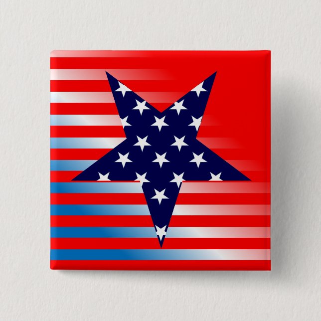 Colours of American Flag 2 Inch Square Button (Front)