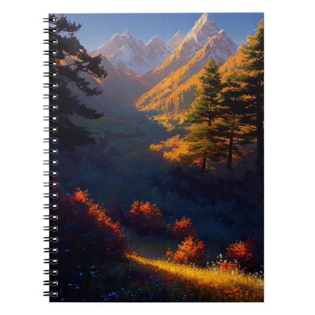 Colours of Autumn Blanket the Mountain Valley Notebook (Front)