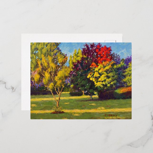 Colours of Autumn Foil Holiday Post Card (Front/Back)