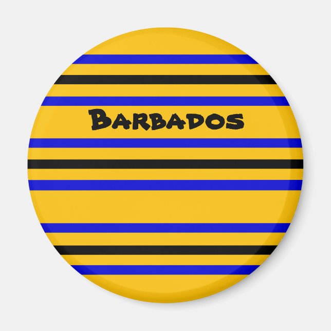 Colours of Barbados Flag Magnet (Front)