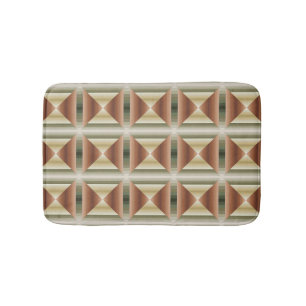Colours Of Brown, Green And Tan Striped Pattern Ar Bath Mat