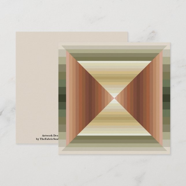 Colours Of Brown, Green And Tan Striped Pattern Ar Card (Front/Back)