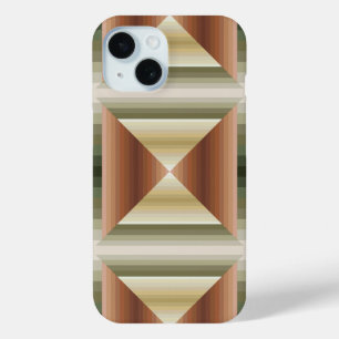 Colours Of Brown, Green And Tan Striped Pattern Ar iPhone 15 Case
