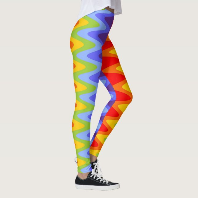 Colours of Chakras / Rainbow - zigzag chevrons I Leggings (Right)