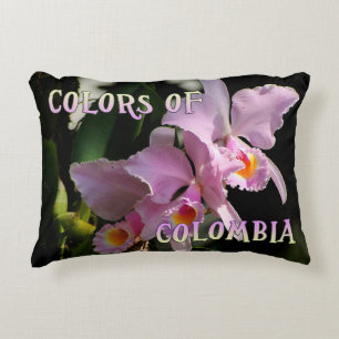 Colours of Colombia Cattleya Orchid Accent Pillow