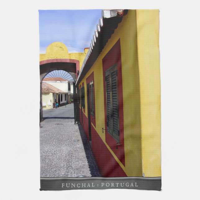 Colours of Funchal (Portugal) Kitchen Teatowel Kitchen Towel (Vertical)