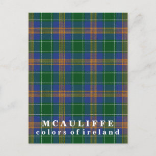 Colours of Ireland Clan McAuliffe Tartan Postcard