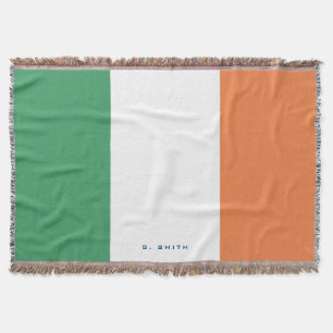 Colours of Ireland Flag Add Your Name Throw Blanket