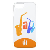 Colours of Jazz Monogram White iPhone Case