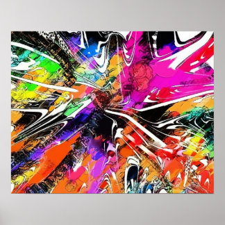 Colours of Life Abstract Grafitti Art Poster by