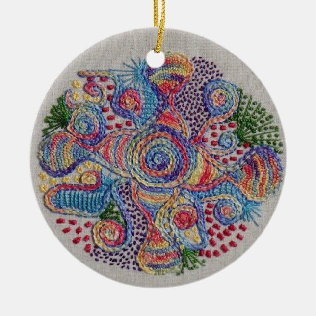 Colours of Life Mandala Ceramic Ornament (Front)