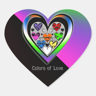 Colours of Love Heart Sticker