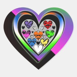 Colours of Love Heart Sticker