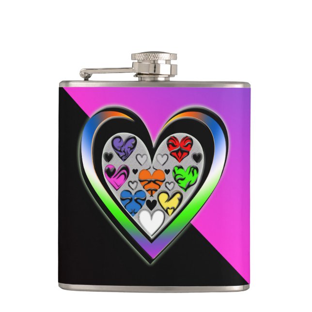 Colours of Love Hip Flask (Front)