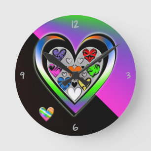 Colours of Love Round Clock