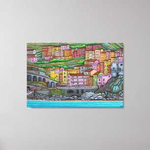 Colours of Manarola Wrapped Canvas 36" x 24"