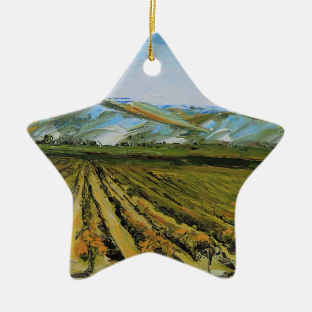 Colours of Napa Valley, Wine Country California Ceramic Ornament (Front)
