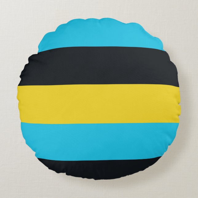 Colours of Nassau Flag Round Pillow (Front)