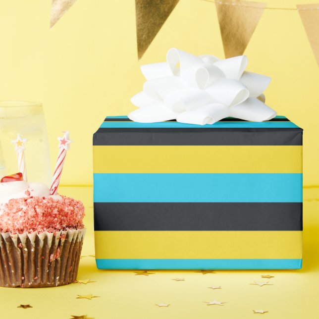 Colours of Nassau Flag  Wrapping Paper (Birthday Party)