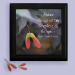 Colours of Nature Quote Photographic keepsake Gift Box<br><div class="desc">This wood keepsake box holds the words of Ralph Waldo Emerson "Nature always wears the colours of the spirit." Naturally beautiful, this box will hold treasures and keepsakes, desk supplies or jewellery. The colours of Nature are captured in photography of soft and subtle green, lilac and orange foliage of a...</div>