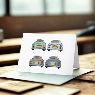 Colours of Nissan Figaro Car Blank Greeting Card