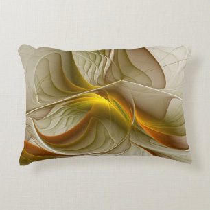 Colours of Precious Metals, Abstract Fractal Art Accent Pillow