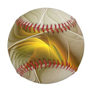Colours of Precious Metals, Abstract Fractal Art Baseball