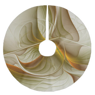 Colours of Precious Metals, Abstract Fractal Art Brushed Polyester Tree Skirt