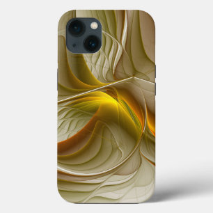 Colours of Precious Metals, Abstract Fractal Art iPhone 13 Case