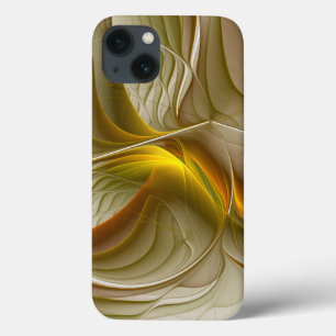 Colours of Precious Metals, Abstract Fractal Art iPhone 13 Case