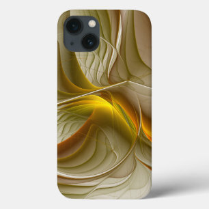 Colours of Precious Metals, Abstract Fractal Art iPhone 13 Case