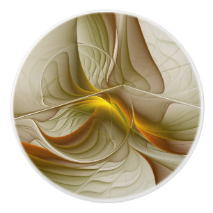 Colours of Precious Metals, Abstract Fractal Art Ceramic Knob