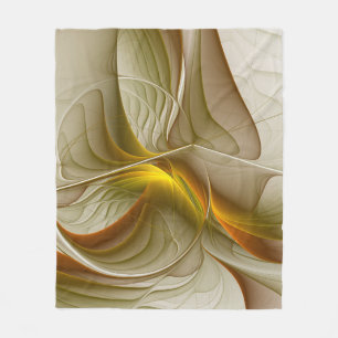 Colours of Precious Metals, Abstract Fractal Art Fleece Blanket