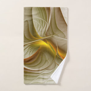 Colours of Precious Metals, Abstract Fractal Art Hand Towel
