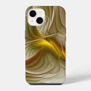 Colours of Precious Metals, Abstract Fractal Art iPhone 14 Case