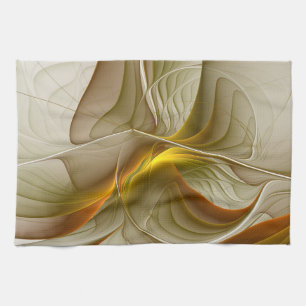 Colours of Precious Metals, Abstract Fractal Art Kitchen Towel