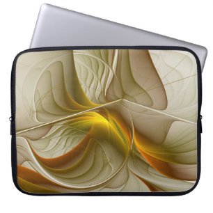 Colours of Precious Metals, Abstract Fractal Art Laptop Sleeve