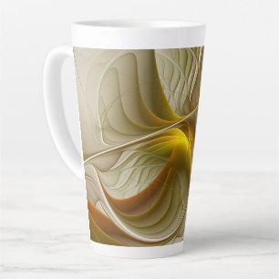 Colours of Precious Metals, Abstract Fractal Art Latte Mug