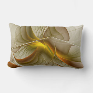 Colours of Precious Metals, Abstract Fractal Art Lumbar Pillow