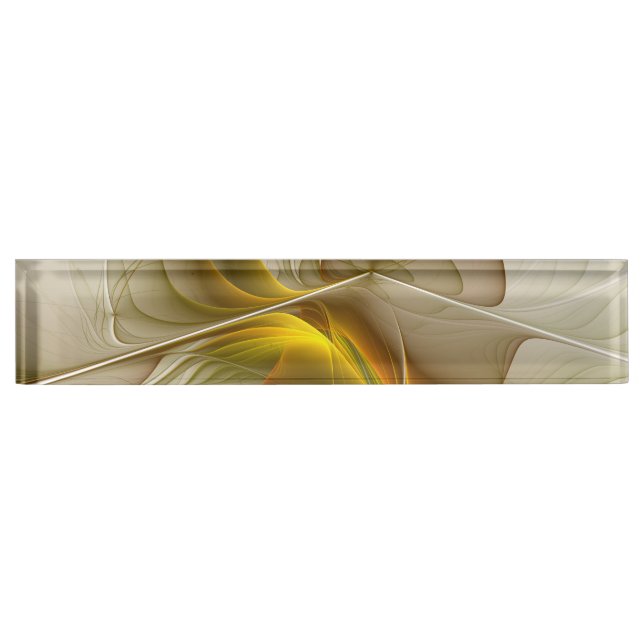 Colours of Precious Metals, Abstract Fractal Art Nameplate (Front)