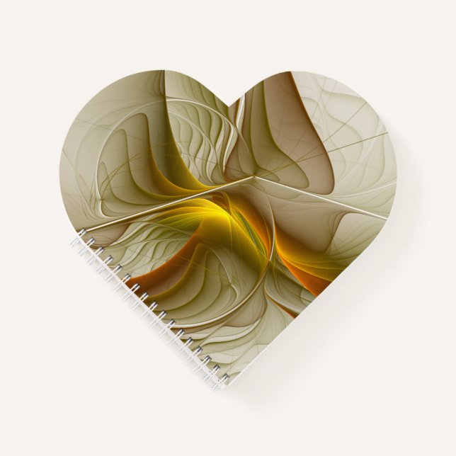Colours of Precious Metals, Abstract Fractal Art Notebook (Front)