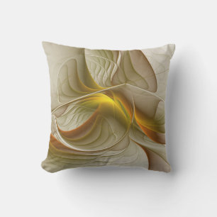 Colours of Precious Metals, Abstract Fractal Art Outdoor Pillow