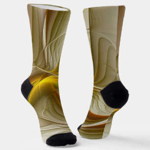 Colours of Precious Metals, Abstract Fractal Art Socks