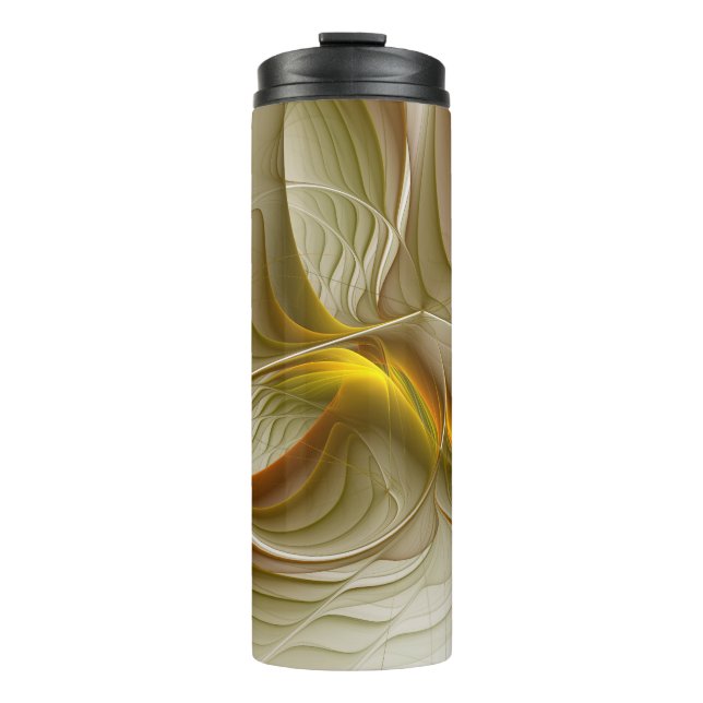 Colours of Precious Metals, Abstract Fractal Art Thermal Tumbler (Front)