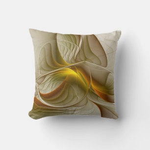 Colours of Precious Metals, Abstract Fractal Art Throw Pillow