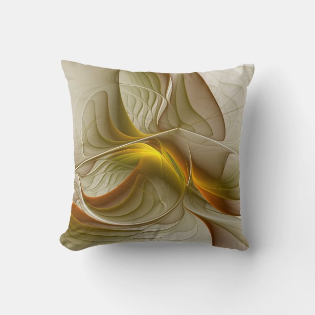 Colours of Precious Metals, Abstract Fractal Art Throw Pillow (Front)