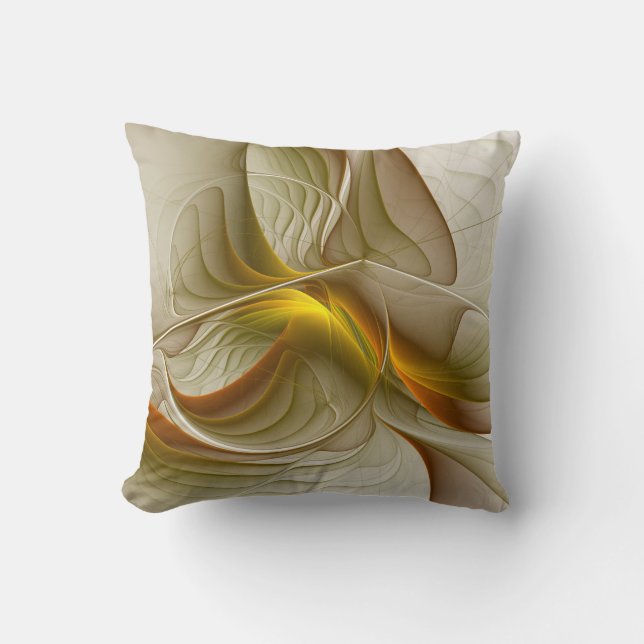 Colours of Precious Metals, Abstract Fractal Art Throw Pillow (Front)