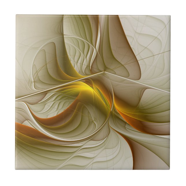 Colours of Precious Metals, Abstract Fractal Art Tile (Front)