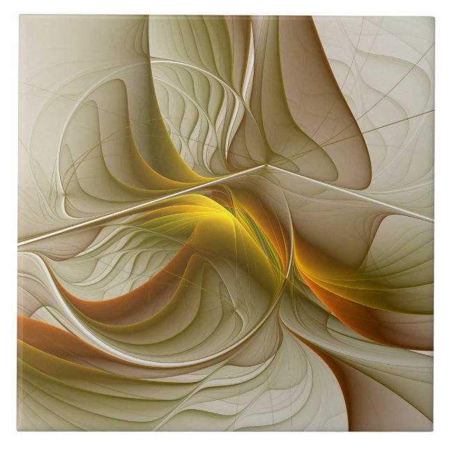 Colours of Precious Metals, Abstract Fractal Art Tile (Front)